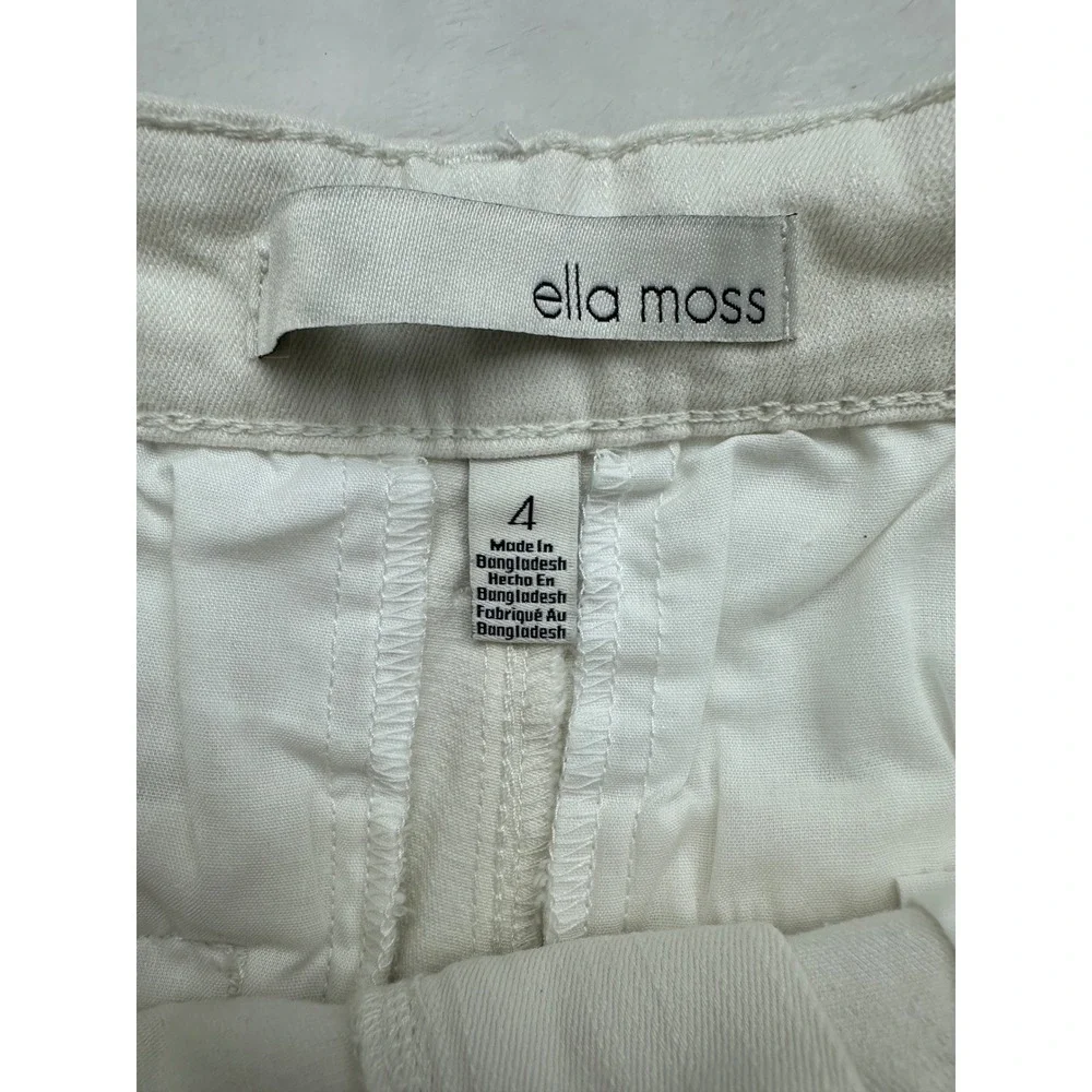 Ella Moss Wide Leg Pants Women 4 Cream Denim Cropped High Rise CJEMB0643-CRM